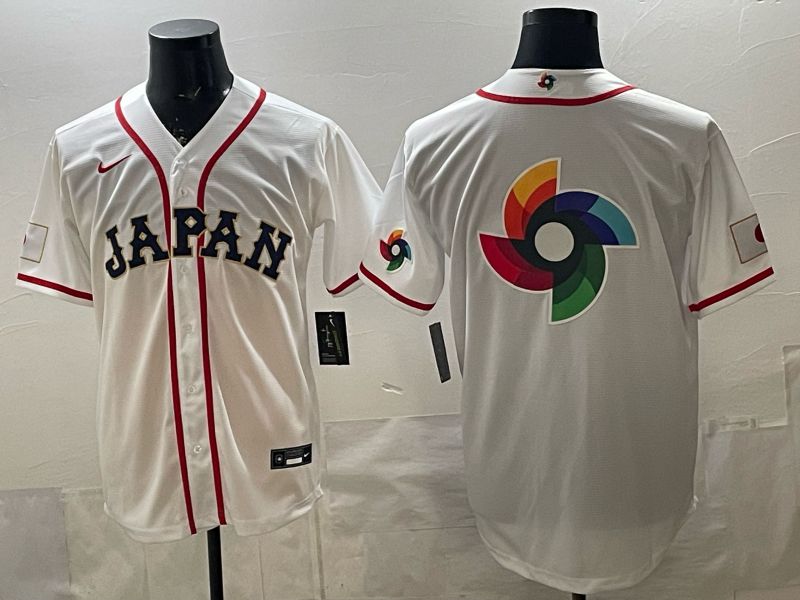 Men 2026 World Cub Japan Blank White Game Nike MLB Jersey style 008